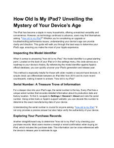 How Old Is My iPad  Unveiling the Mystery of Your Device’s Age
