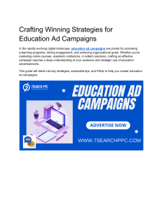 Crafting Winning Strategies for Education Ad Campaigns