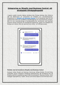 Integrering av Shopify med Business Central: ett strategiskt tillvägagångssätt