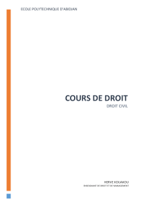 COURS DE DROIT DROIT CIVIL