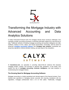 Transforming the Mortgage Industry with Advanced Accounting and Data Analytics Solutions