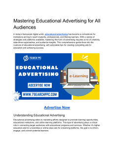 Mastering Educational Advertising for All Audiences