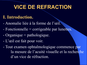 Amétropie les vice de réfraction