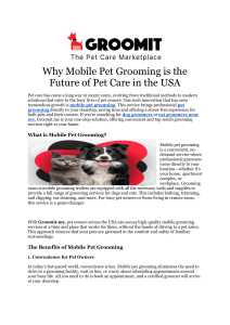 Mobile pet grooming