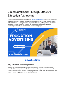 Boost Enrollment Through Effective Education Advertising