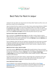 Best Flats For Rent In Jaipur