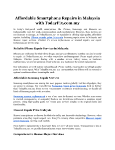 Affordable Smartphone Repairs in Malaysia with TodayFix