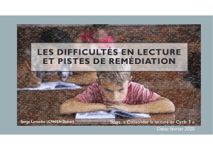 Difficult&eacute;s en lecture : pr&eacute;sentation des strat&eacute;gies