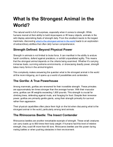 What Is the Strongest Animal in the World  (1)