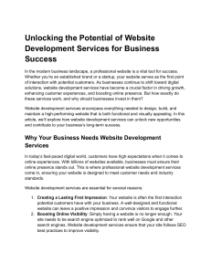 Unlocking the Potential of Website Development Services for Business Success