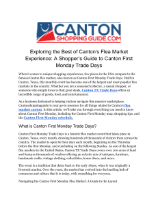 Exploring the Best of Canton’s Flea Market Experience  A Shopper’s Guide to Canton First Monday Trade Days