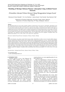 Modeling of Shrimp Chitosan Polymer Adsorption Usi