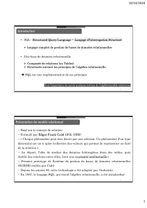 SQL & Bases de donn&eacute;es relationnelles: Introduction aux concepts
