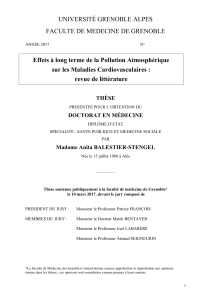 Effet à long terme de la pollution atmosphérique sur les maladies cardiovasculaires : revue de littérature