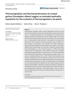 J Exp Zool Pt A - 2020 - Aparicio Ramirez - Thermoregulation and thermal performance of crested geckos  Correlophus