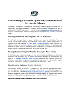 Streamlining Restaurant Operations  Comprehensive Services in Orlando