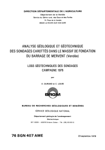 ANALYSE GEOLOGIQUE ET GEOTECHNIQUE DES SONDAGES CAROTTES DANS LE MASSIF ...