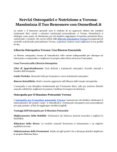 Servizi Osteopatici e Nutrizione a Verona  Massimizza il Tuo Benessere con Onmethod