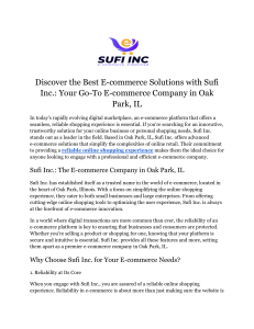 Discover the Best E-commerce Solutions with Sufi Inc