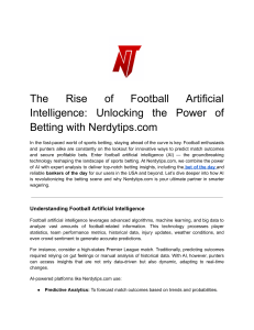 The Rise of Football Artificial Intelligence  Unlocking the Power of Betting with Nerdytips