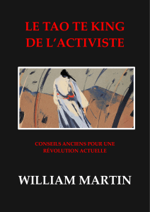 LE TAO TE KING DE L'ACTIVISTE - WILLLIAM MARTIN