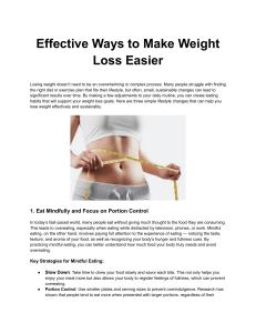 Effective Ways to Make Weight Loss Easier