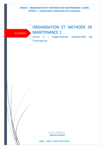 CM 1 - Organisation Industrielle de l'entreprise - M3102 - AE2 - DGC