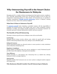 Why Outsourcing Payroll is the Smart Choice for Businesses in Malaysia