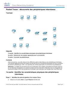 1- Packet Tracer - Découverte des péripherique