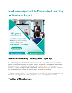 MaxLearn’s Approach to Personalized Learning for Maximum Impact