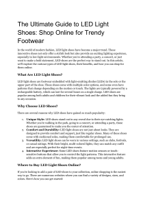 The Ultimate Guide to LED Light Shoes  Shop Online for Trendy Footwear