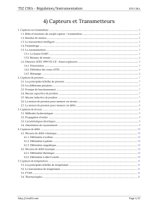 CIRA2 - 4) Capteurs et Transmetteurs