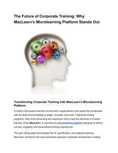 The Future of Corporate Training  Why MaxLearn’s Microlearning Platform Stands Out