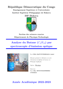 Analyse du Butane (C4H10) par spectroscopie d'émission optique