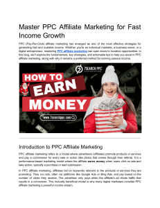 Master PPC Affiliate Marketing for Fast Income Growth