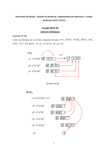 Liaisons Chimiques : Corrig&eacute; de TD pour la Chimie Universitaire