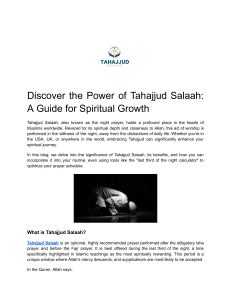 Discover the Power of Tahajjud Salaah  A Guide for Spiritual Growth