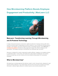 How Microlearning Platform Boosts Employee Engagement and Productivity   MaxLearn LLC