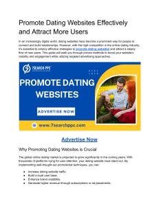 Promote Dating Websites Effectively and Attract More Users