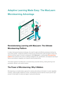 Adaptive Learning Made Easy  The MaxLearn Microlearning Advantage