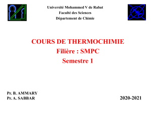 Cours de Thermochimie (SMPC-S1) 2020-2021 pdf