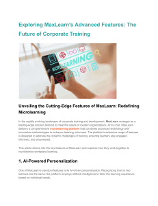 Exploring MaxLearn's Advanced Features  The Future of Corporate Training