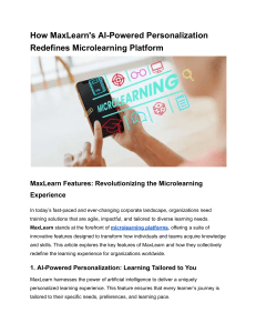 How MaxLearn's AI-Powered Personalization Redefines Microlearning Platform