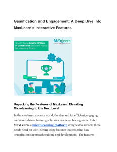 Gamification and Engagement  A Deep Dive into MaxLearn’s Interactive Features