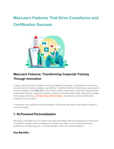 MaxLearn Features That Drive Compliance and Certification Success