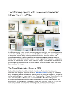 Transforming Spaces with Sustainable Innovation   Interior Trends in 2024