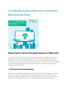 The Ultimate Guide to MaxLearn’s Innovative Microlearning Tools