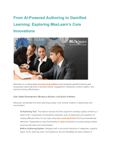 From AI-Powered Authoring to Gamified Learning  Exploring MaxLearn’s Core Innovations