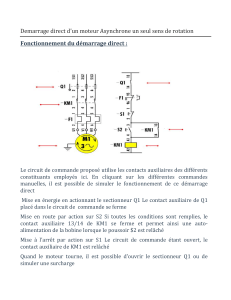 Demarrage direct d'un moteur Asynchrone un seul sens de rotation