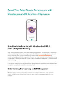 Boost Your Sales Team's Performance with Microlearning LMS Solutions   MaxLearn